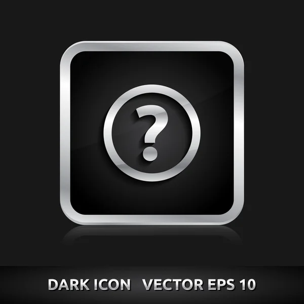 Hacer una pregunta icono plata metal — Vector de stock