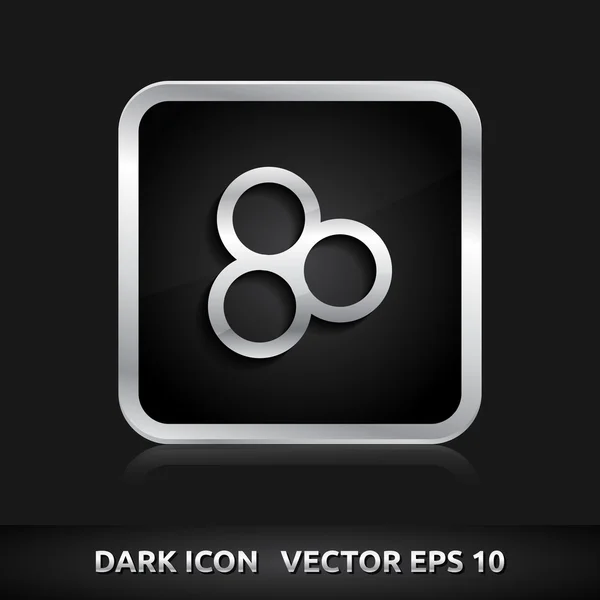 Círculos icono metal plateado — Vector de stock