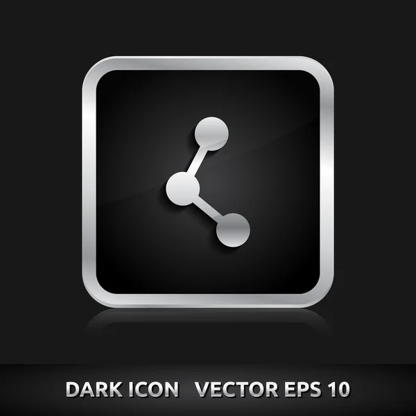 Compartir icono metal plata — Vector de stock