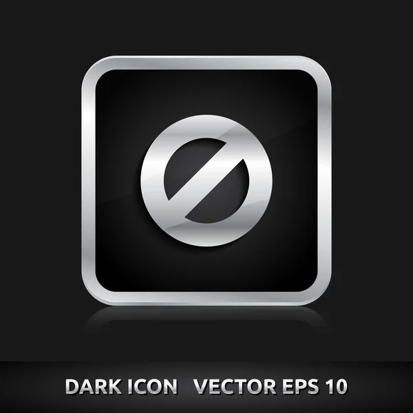 Zákaz ikonu stříbrný kov — Stockový vektor