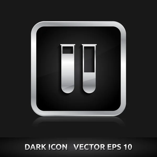 Zkumavky laboratorní ikonu stříbrný kov — Stockový vektor