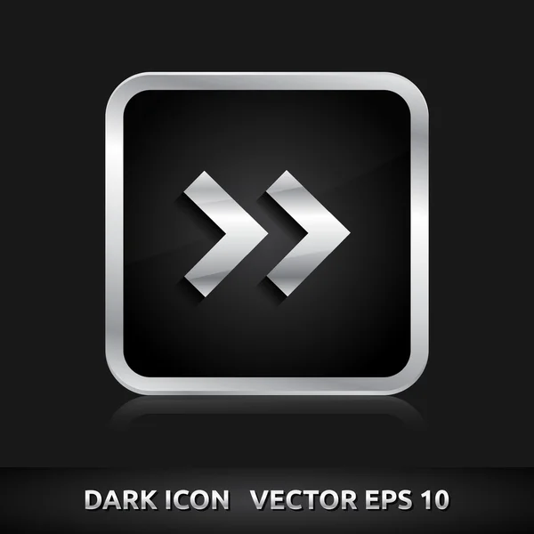 Arrow icon silver metal — Stock Vector