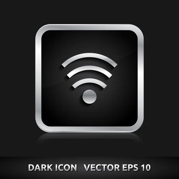 Wifi icon silber metall — Stockvektor