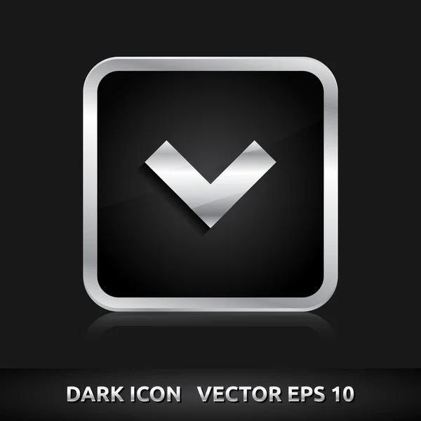 Arrow icon silver metal — Stock Vector