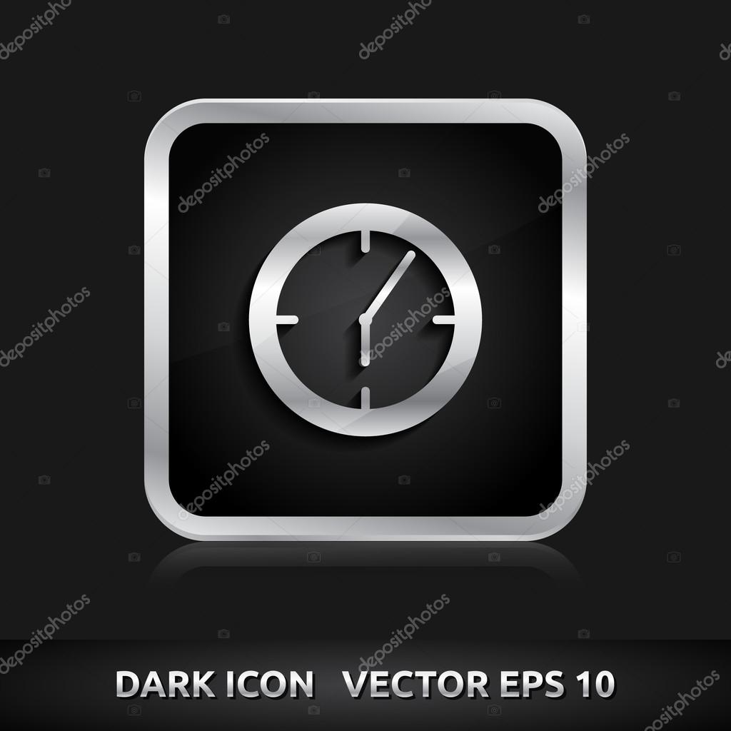 時計アイコン銀金属 ストックベクター C Betavid