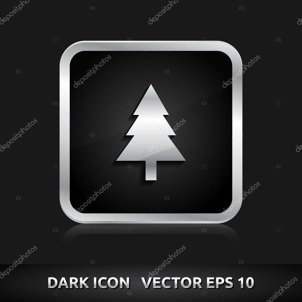 Tree icon silver metal Stock Vector by ©Betavid 49766401