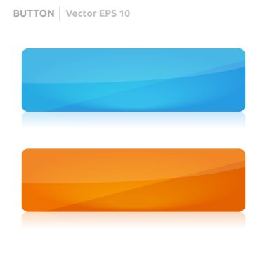 Button template web blue and orange clipart