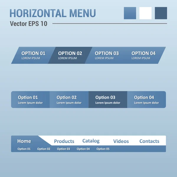 Menú horizontal — Vector de stock