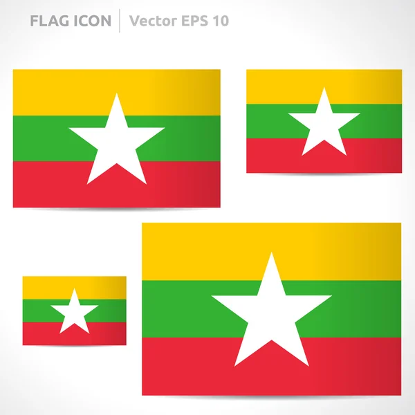 Myanmar flag template — Stock Vector