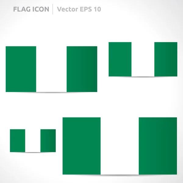 ナイジェリアの旗のテンプレート — ストックベクタ