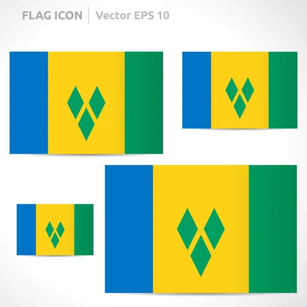 圣文森特和格林纳丁斯国旗模板 — 图库矢量图片
