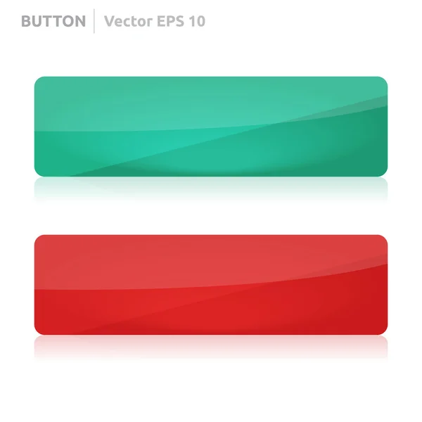 Button template web green and red — Stock Vector