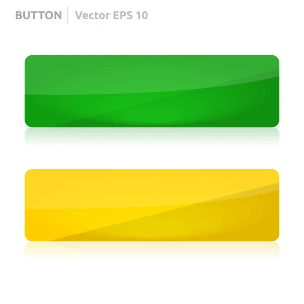 Botão modelo web amarelo e verde — Vetor de Stock