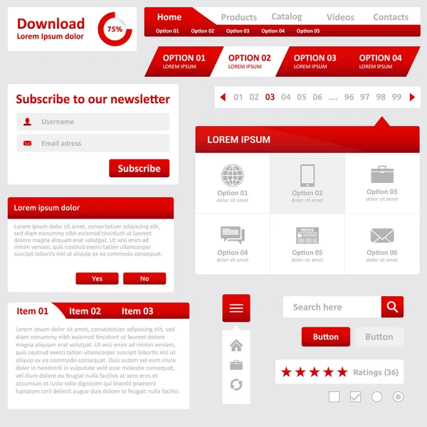 Elementos do site — Vetor de Stock