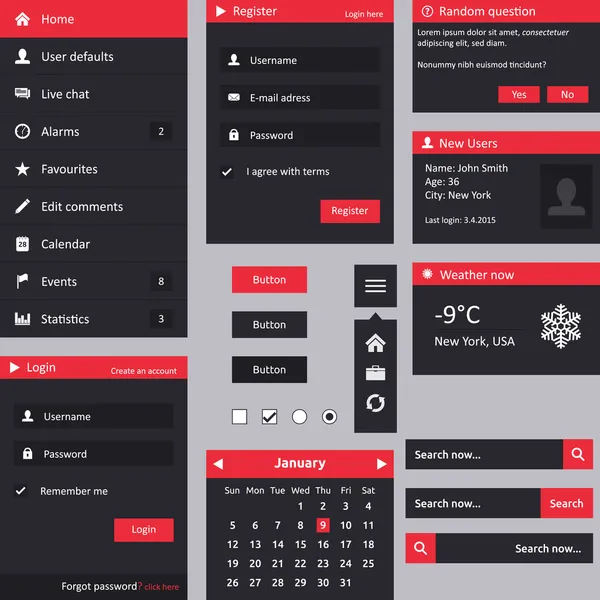 Plochý design ui — Stockový vektor