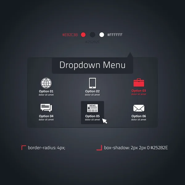 Drop-down menu — Stockvector