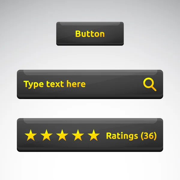 Bouton de recherche barre de notation boîte avec étoiles — Image vectorielle