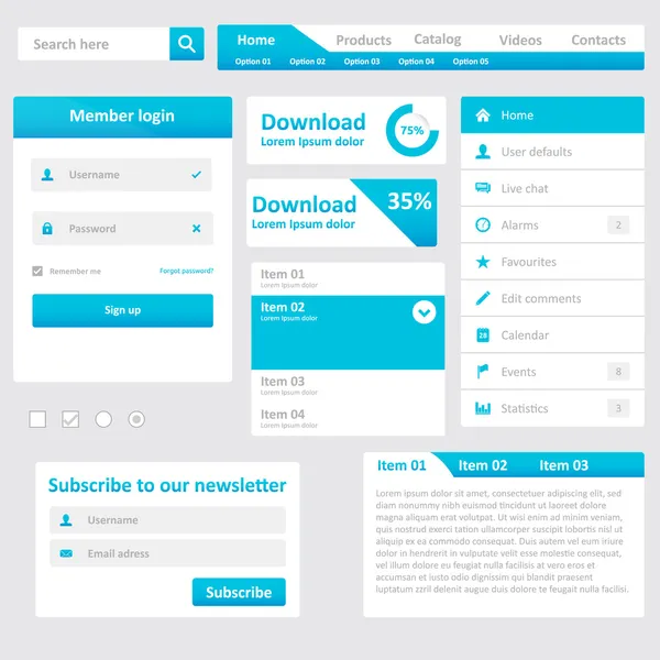 Elementos do site — Vetor de Stock