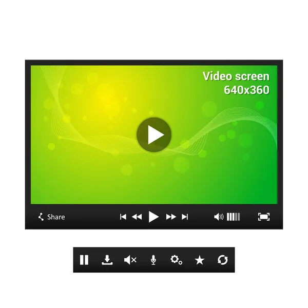 Reproductor de vídeo — Archivo Imágenes Vectoriales