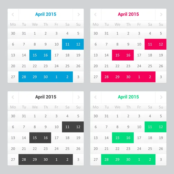 Website calendar — Stock Vector