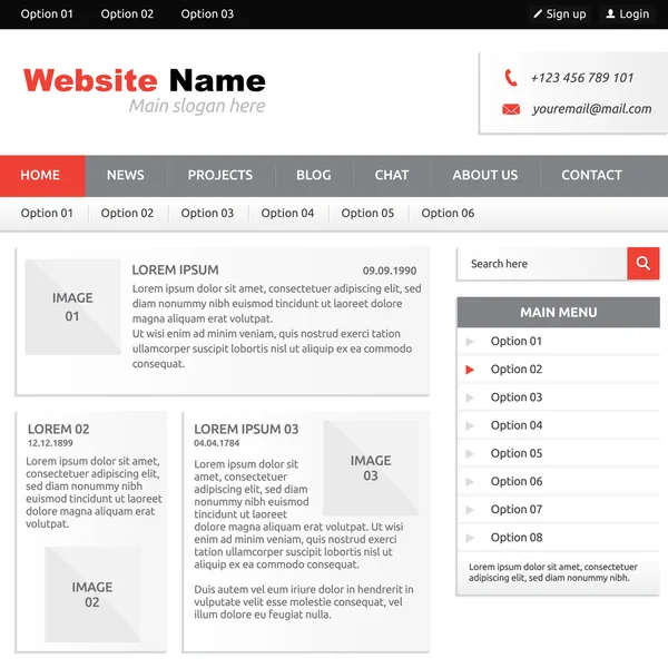 Website template — Stock Vector