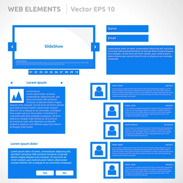 Elementy szablonu witryny sieci Web Grafika Wektorowa