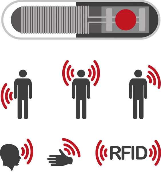 Имплантируемые RFID тег значок — стоковый вектор