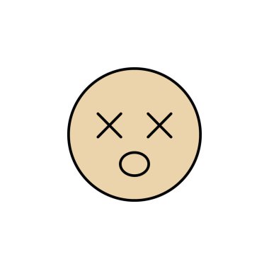 Ölüm çizgisi çizimi renkli ikon. İşaretler ve semboller ağ, logo, mobil uygulama, UI, UX için kullanılabilir