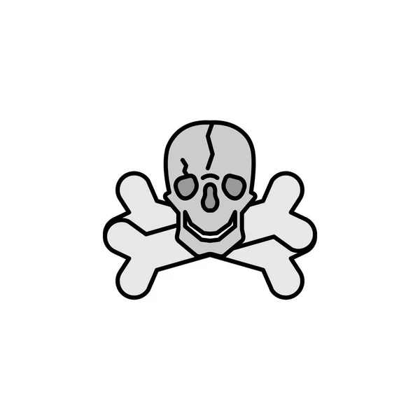 Halott Csontok Vonal Illusztráció Színes Ikon Jelek Szimbólumok Használhatók Web — Stock Vector