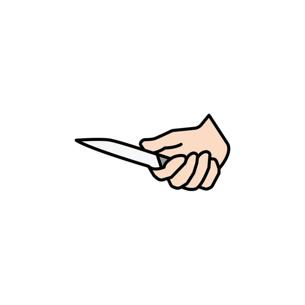 Bıçak Çizgisi Çizimi Renkli Ikon Şaretler Semboller Logo Mobil Uygulama — Stok Vektör