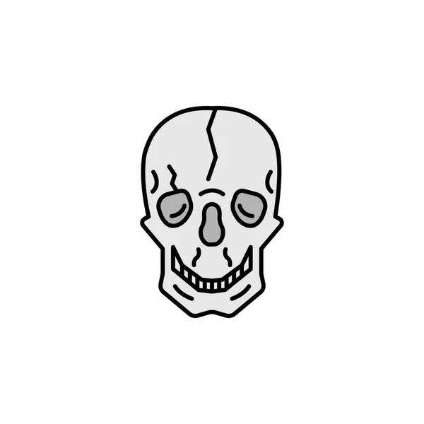 Illustration de ligne de crâne icône colorée. Signes et symboles peuvent être utilisés pour le web, logo, application mobile, UI, UX — Image vectorielle