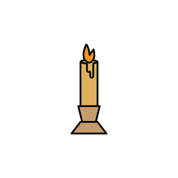 Candle line illustration colored icon. Signs and symbols can be used for web, logo, mobile app, UI, UX — Stock Vector