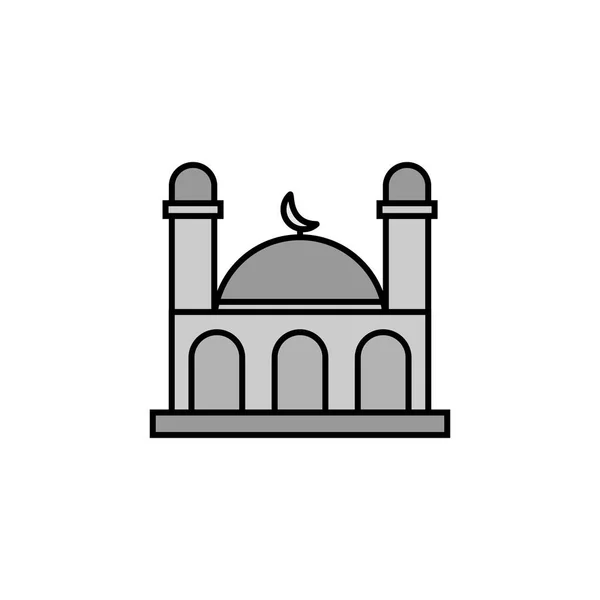 Mosque line illustration colored icon. Signs and symbols can be used for web, logo, mobile app, UI, UX — Stock Vector