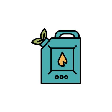 Biyoyakıt, biyoyakıt üretim hattı renkli ikon. Enerji çizim simgelerinin elementleri. İşaretler, semboller ağ, logo, mobil uygulama, UI, UX renkli simge için kullanılabilir