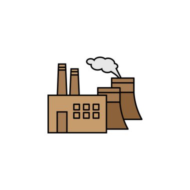 Enerji santrali renkli ikon. Enerji çizim simgelerinin elementleri. İşaretler, semboller ağ, logo, mobil uygulama, UI, UX renkli simge için kullanılabilir