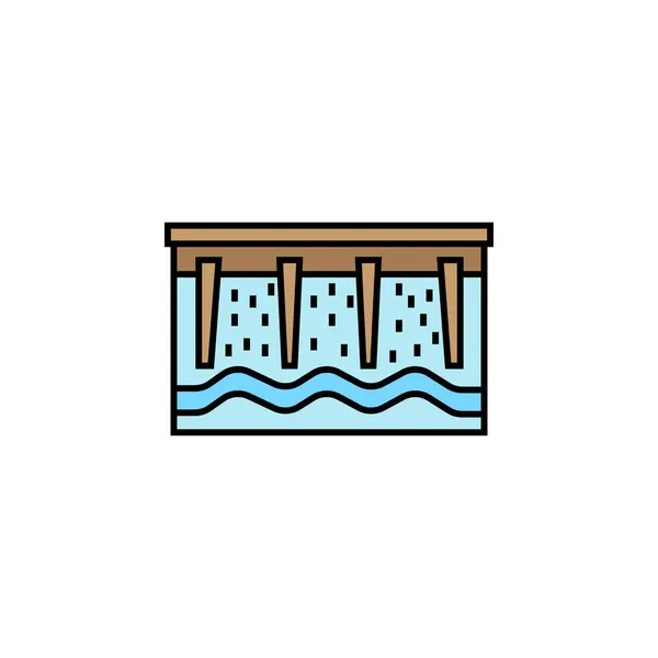 Цветной Значок Плотины Элементы Энергетических Иллюстраций Знаки Символы Могут Использованы — стоковый вектор