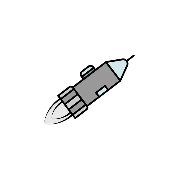宇宙飞船线条彩色图标 符号和符号可用于Web Logo Mobile App Ux上的白色背景色图标 — 图库矢量图片