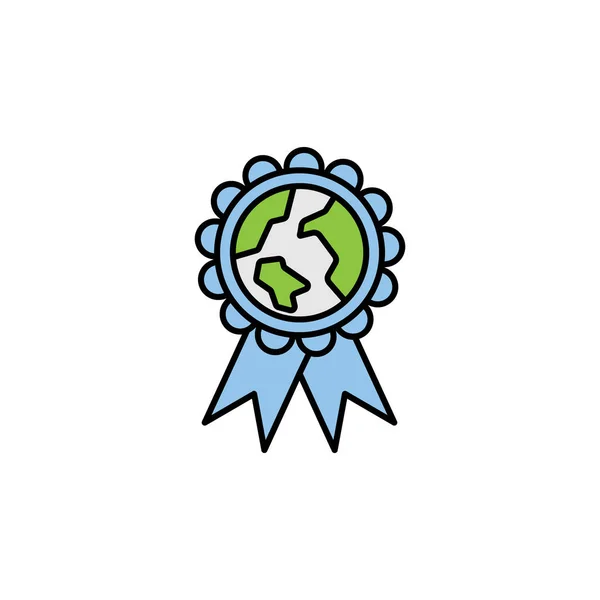 Икона Мирового Цвета Медалью Знаки Символы Могут Использованы Веб Логотип — стоковый вектор