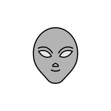 Uzaylı çizgisi renkli ikon. İşaretler ve semboller beyaz arkaplanda ağ, logo, mobil uygulama, UI, UX için kullanılabilir