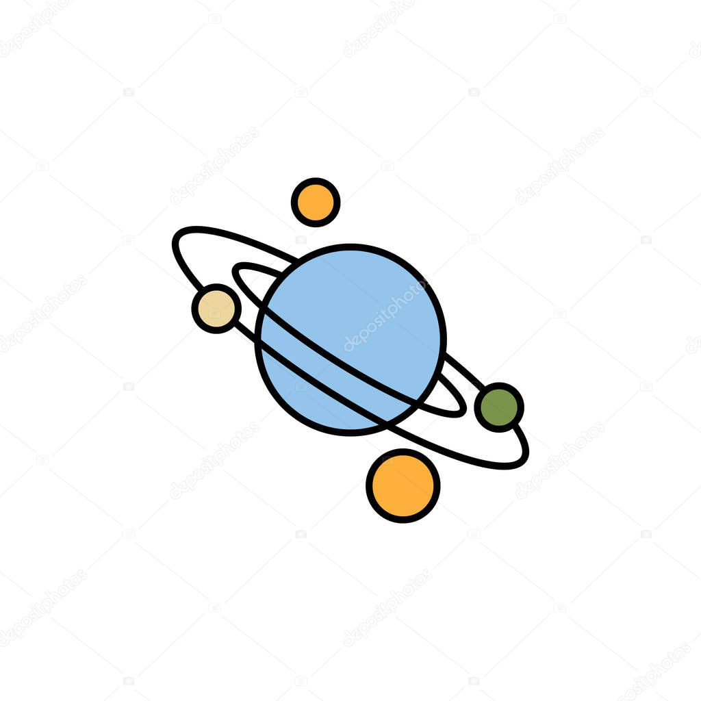 universe line colored icon. Signs and symbols can be used for web, logo, mobile app, UI, UX on white background