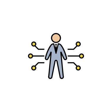 Yetenek, potansiyel, işçi renkli ikon. Web, logo, mobil uygulama, UI, UX renkli simge için kullanılabilir