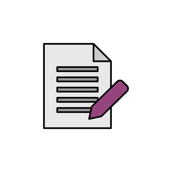 Übereinkunft Stift Dokument Farbiges Symbol Kann Für Web Logo Mobile — Stockvektor