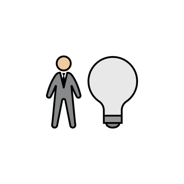 Ampoule Idée Icône Couleur Ouvrière Peut Être Utilisé Pour Web — Image vectorielle
