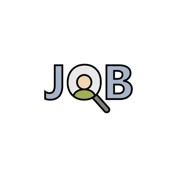 Job Vacancy Magnifier Colored Icon Can Used Web Logo Mobile — Stock Vector