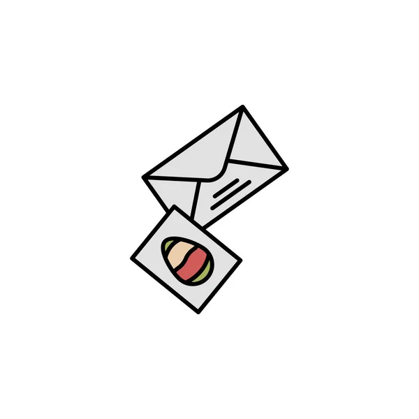 Pošta Dopis Ikona Barevné Čáry Značky Symboly Lze Použít Pro — Stockový vektor