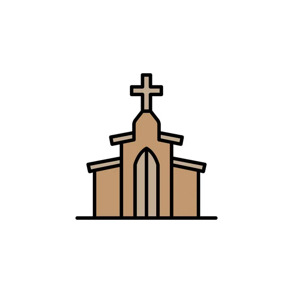 Kościół Wielkanoc Krzyż Kolorowych Ikon Znaki Symbole Mogą Być Używane — Wektor stockowy