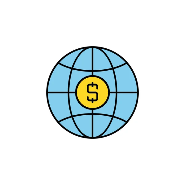 Global Money Line Icon Elements Finance Illustration Icon Premium Quality — 스톡 벡터