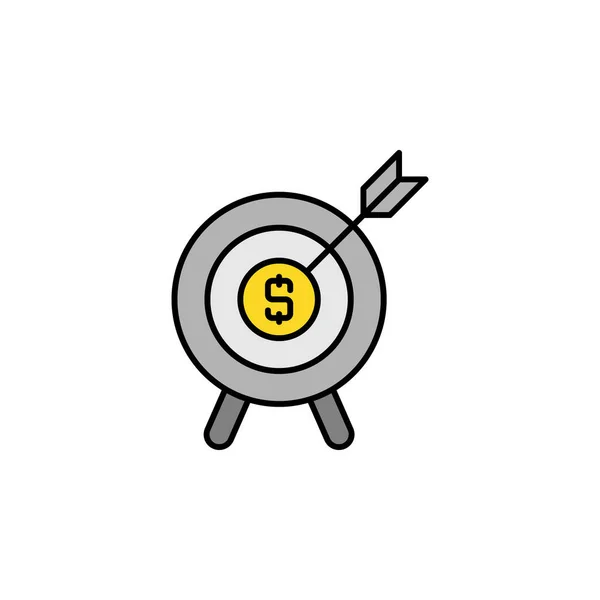 Objetivo Icono Línea Dinero Elementos Ilustración Financiera Icono Icono Diseño — Vector de stock