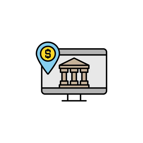 Online Banking Line Icon Elements Finance Illustration Icon Premium Quality — 스톡 벡터