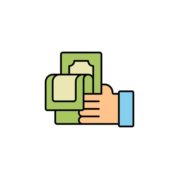 Dinero Icono Línea Brazo Elementos Ilustración Financiera Icono Icono Diseño — Archivo Imágenes Vectoriales